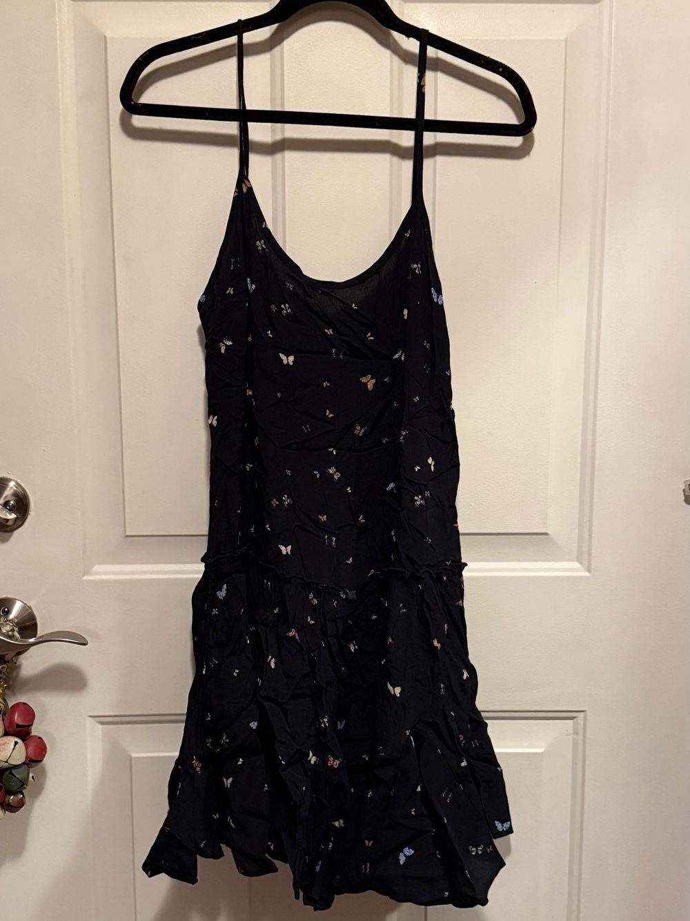 wild fable Black Mini Dress with Multicolor Butterfly Motif